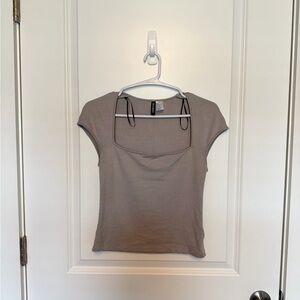 H&M Square Neck Cap Sleeve Tee